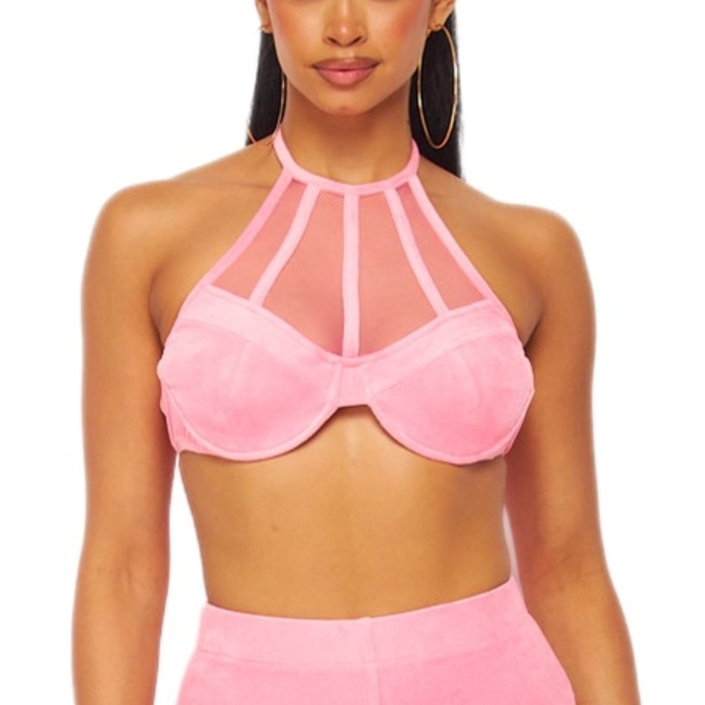 Hot & Delicious - Pink Fantasy Velour Halter Top